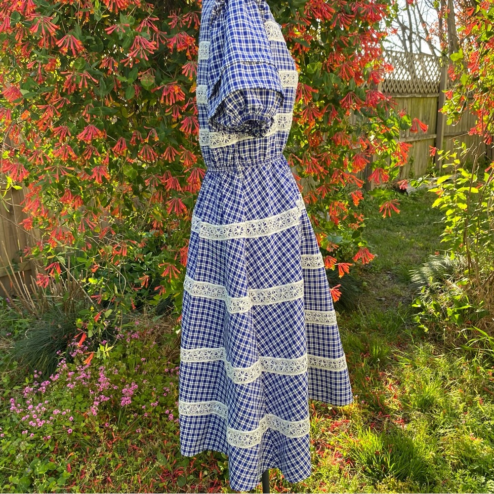 Cottagecore Plaid Prairie Country Vintage Dress - Picture 11 of 16